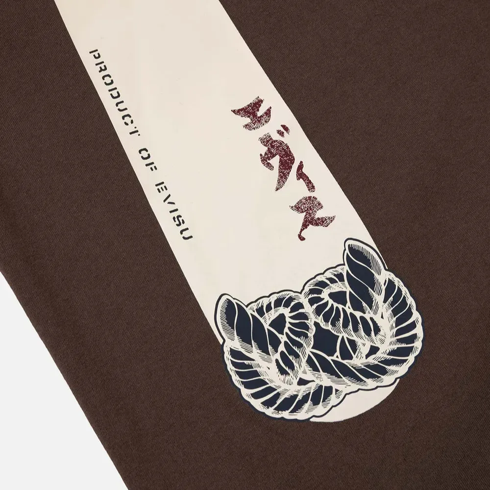 Camiseta Evisu Wheel of Wisdom and Daruma Daicock Regular Brown