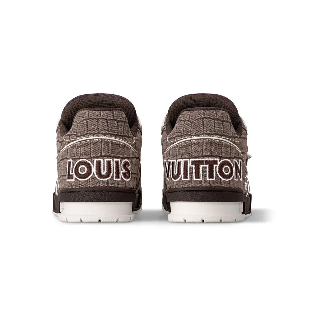 Louis Vuitton LV Trainer Mocha Brown Crocodile - Droper