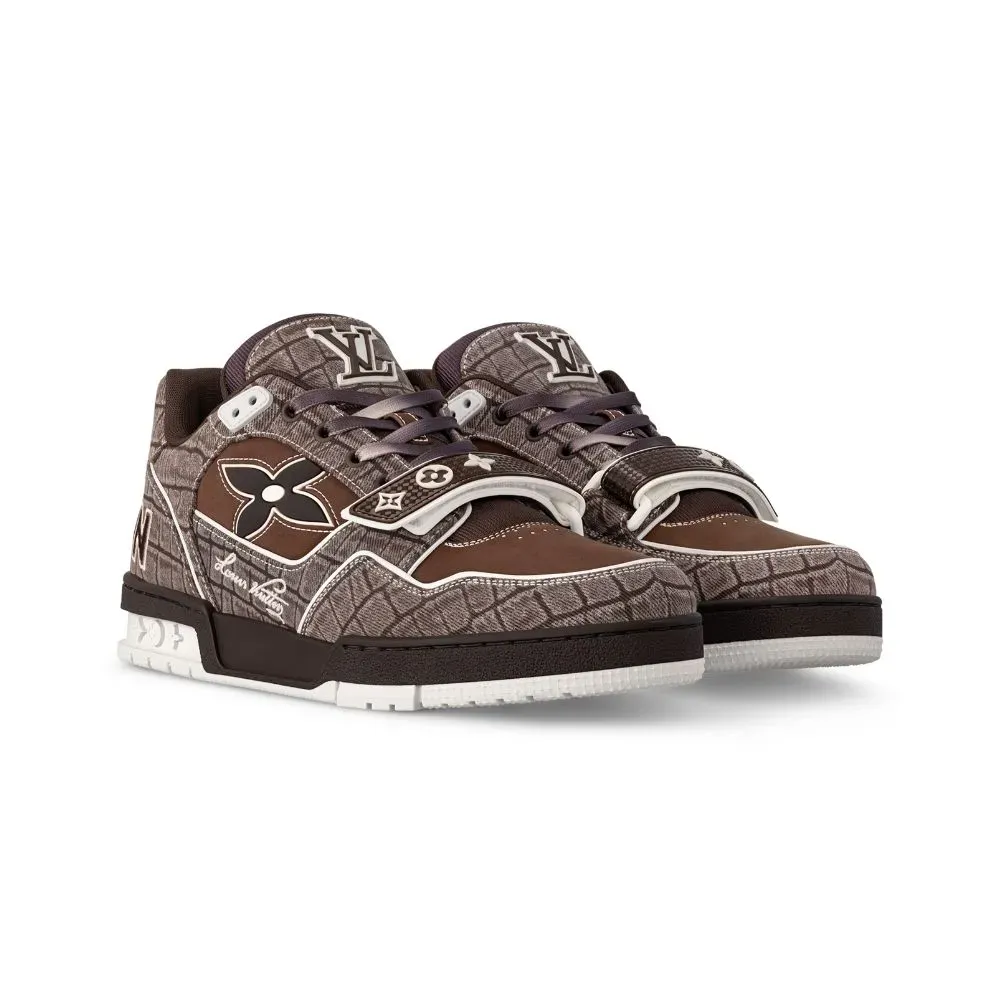 Louis Vuitton LV Trainer Mocha Brown Crocodile - Droper