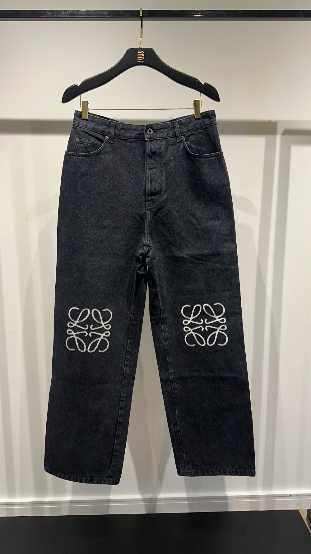 Calça Loewe Anagram Baggy Jeans Denim Black