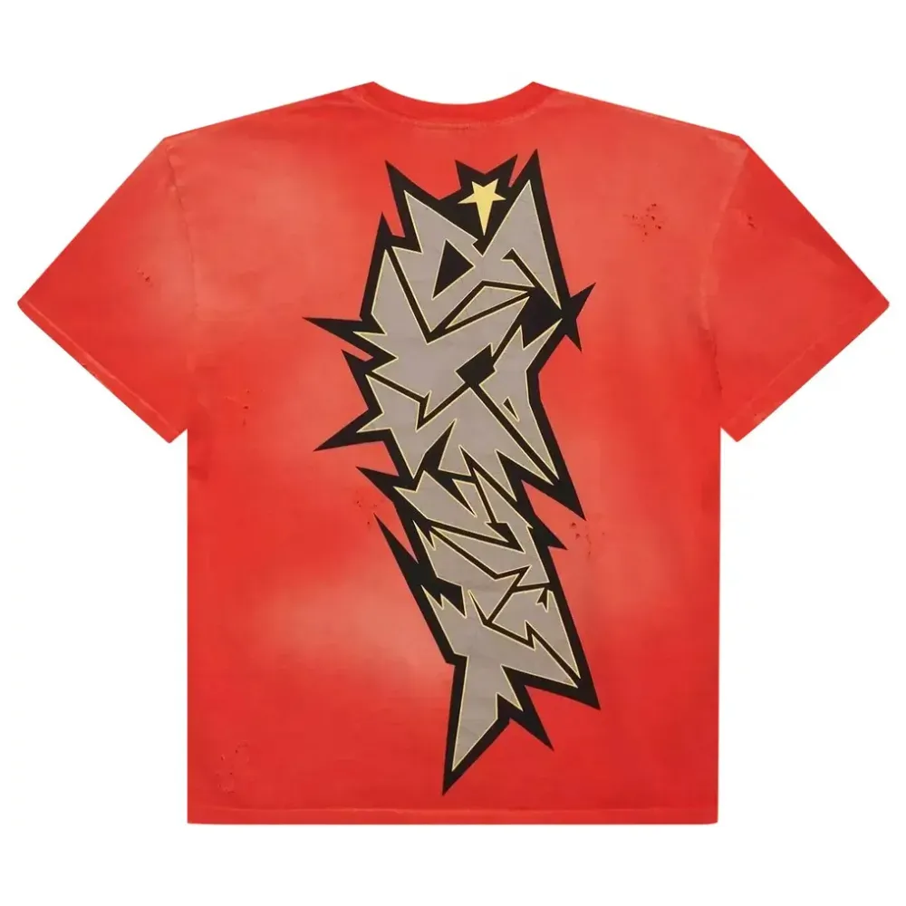 Camiseta Hellstar Crack Print Red - Droper
