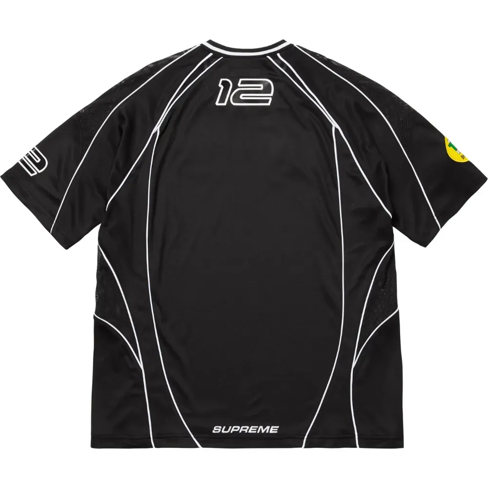 Camiseta Supreme Piping Soccer Jersey Black FW25-W11 - Droper