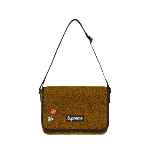 バッグ supreme Velvet Mini Pouch Tan Leopard Bolsa Supreme Velvet Small Messenger Tan Leopard FW25-W11 - Droper