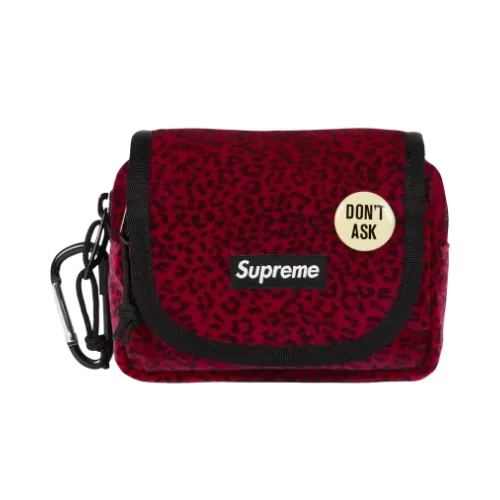 Bolsa Supreme Velvet Mini Pouch Red Leopard FW25-W11