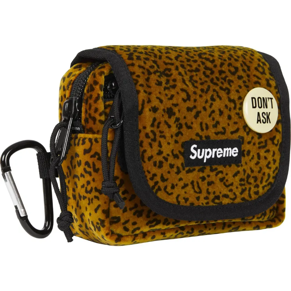 Bolsa Supreme Velvet Mini Pouch Tan Leopard FW25-W11 - Droper