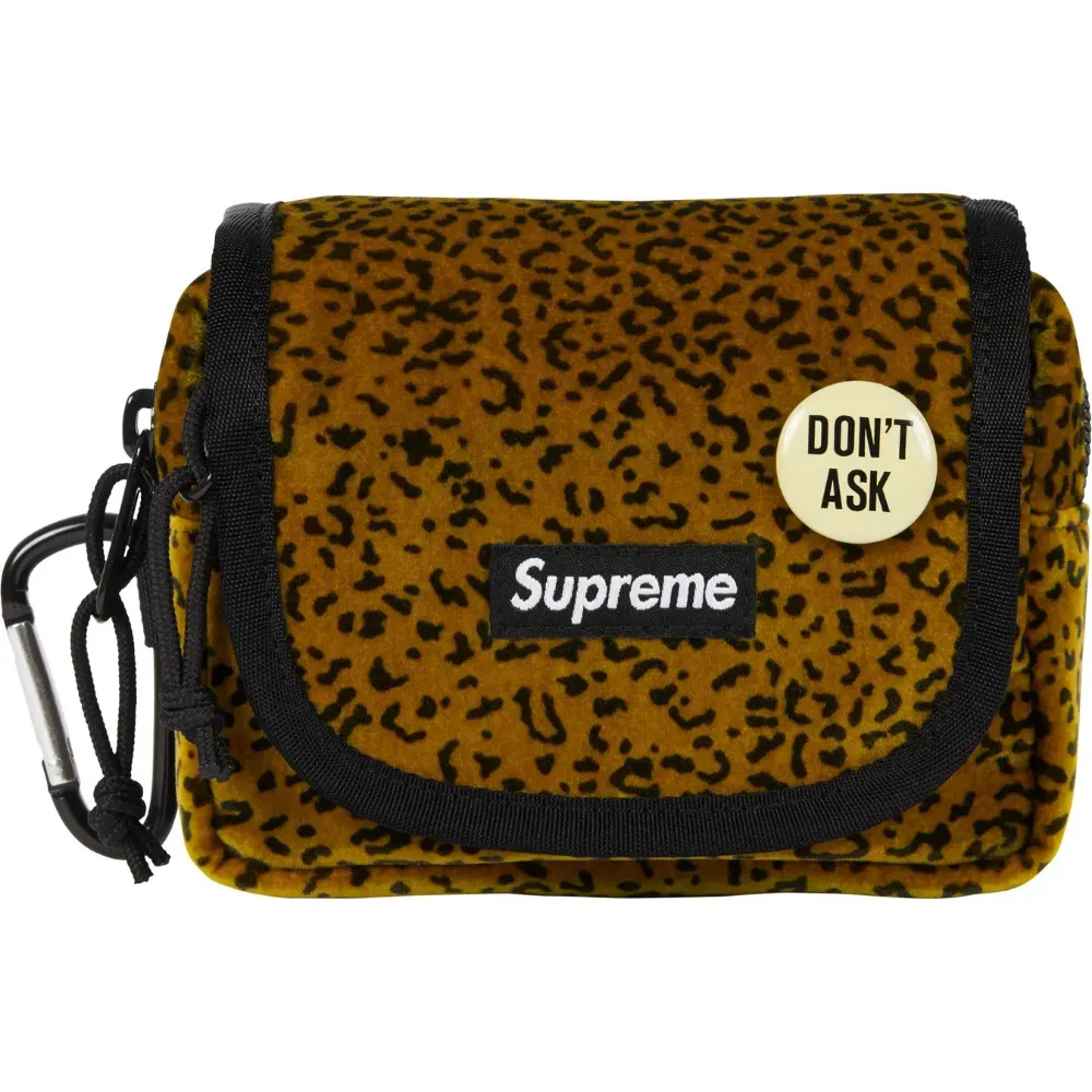 Bolsa Supreme Velvet Mini Pouch Tan Leopard FW25-W11 - Droper