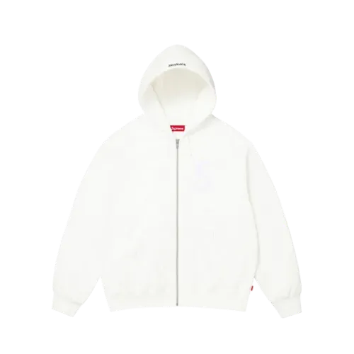 Moletom Supreme S Logo Zip Up White FW25-W11 - Droper