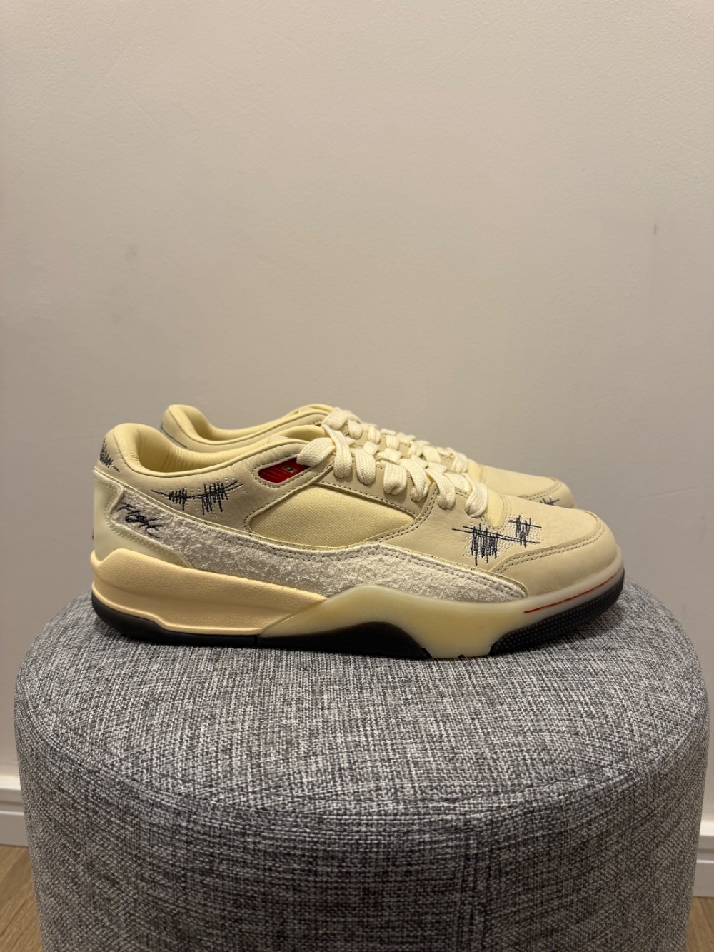 Téla D'Amore x Who Decides War x Jordan Flight Court Coconut Milk