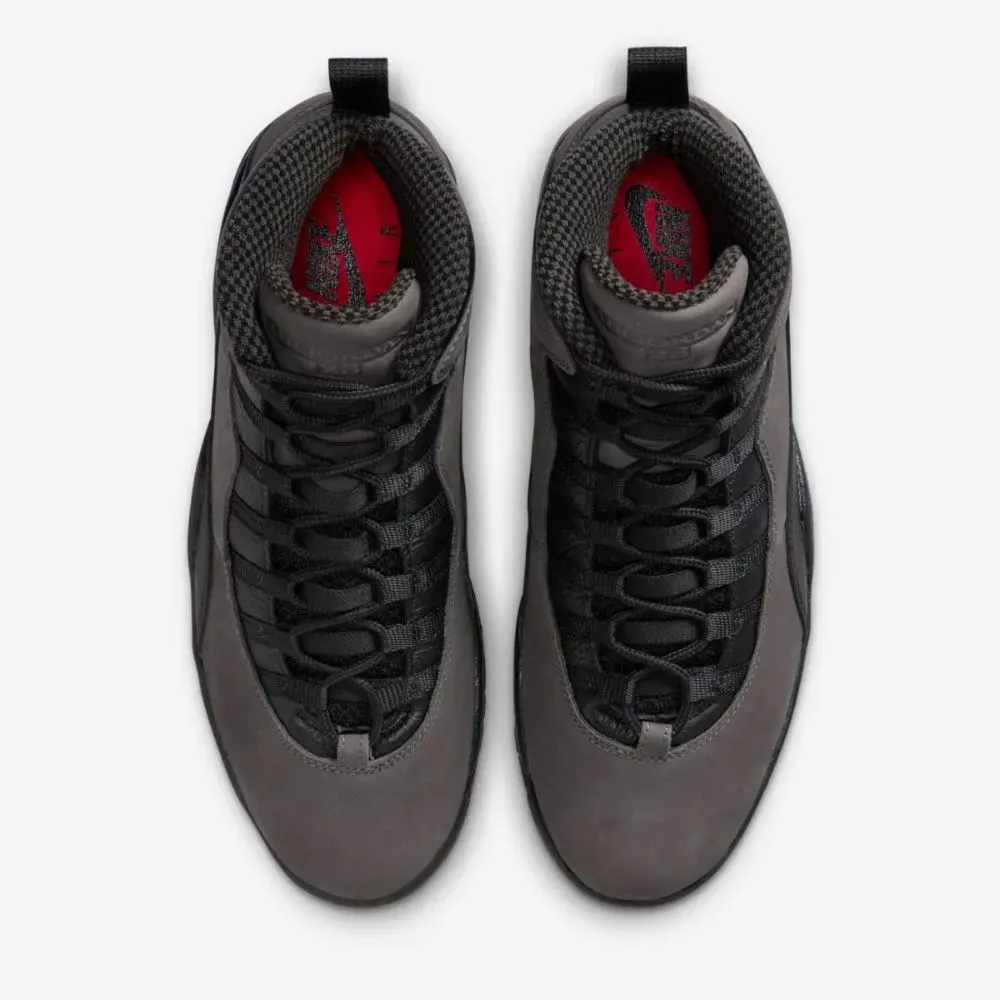 Air Jordan 10 Retro Shadow Charred Grey True Red Black - Droper