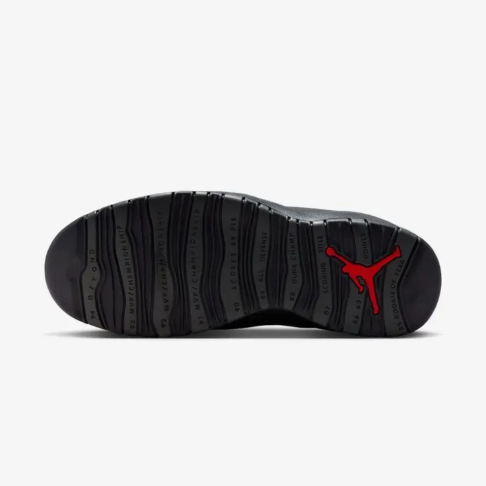 Air Jordan 10 Retro Shadow Charred Grey True Red Black - Droper