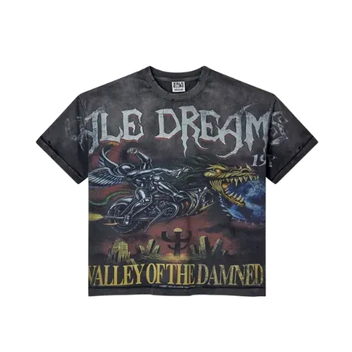 Camiseta Vale Lives Forever Ride The Dragon Washed Black