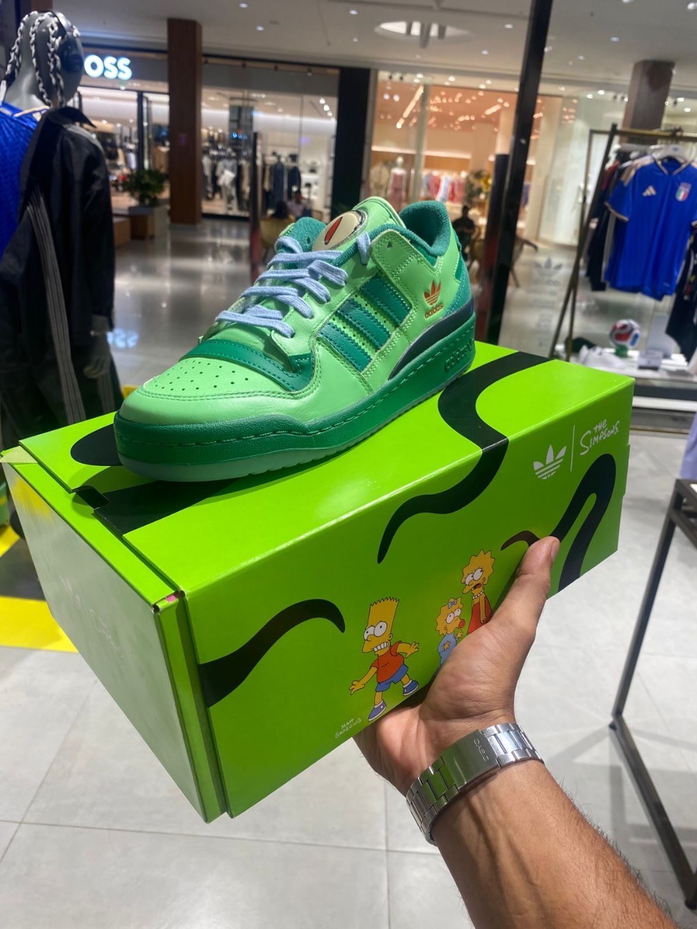 The Simpsons x adidas Forum 84 Low CL Lime Burst Semi Court Green