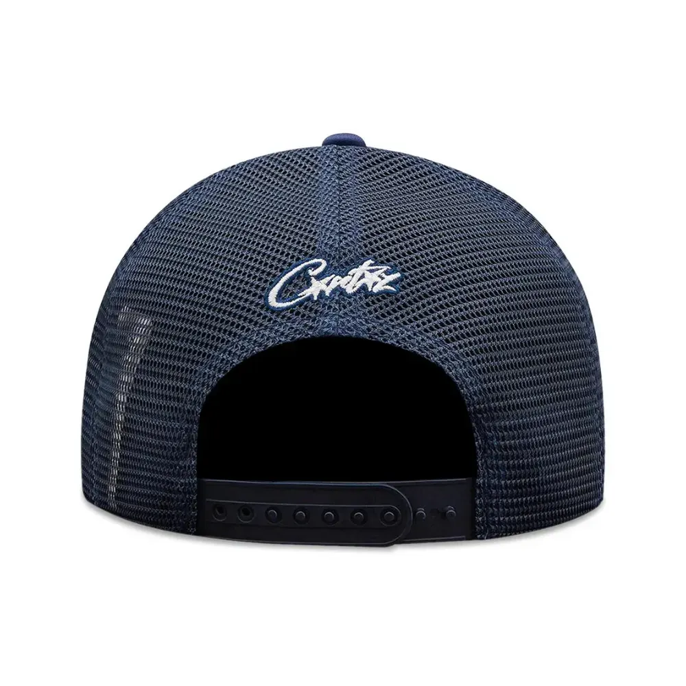 ミュージシャン The BONEZ N-Logo Flat Visor Cap Navy Boné Corteiz Alcatraz Puff Print Trucker Navy - Droper