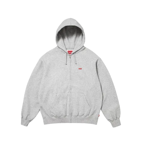Supreme Jaqueta Small Box Zip Up Hooded Heather Grey FW25-W12 - Droper