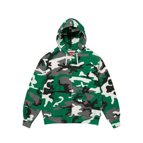 Supreme Jaqueta Small Box Zip Up Hooded Green Camo FW25-W12