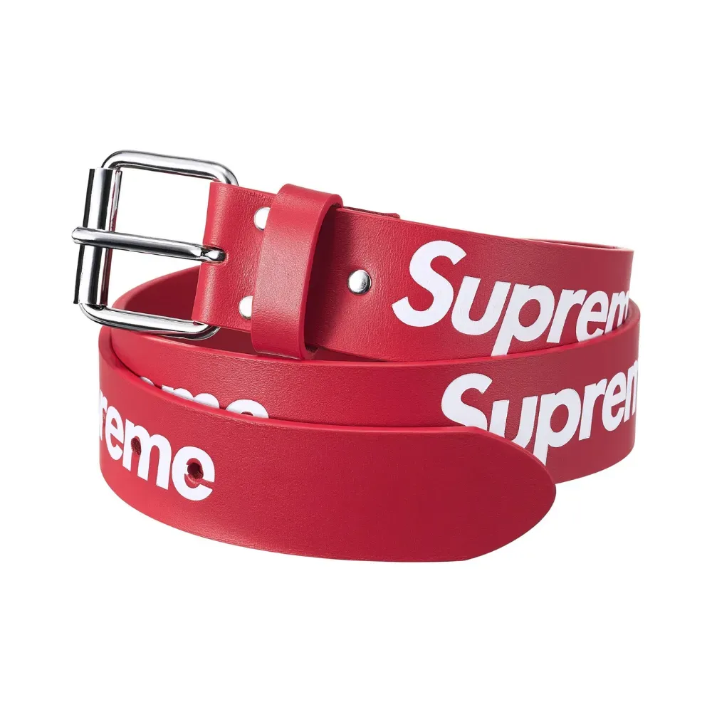Cinto Supreme Repeat Leather Red FW25-W12 - Droper