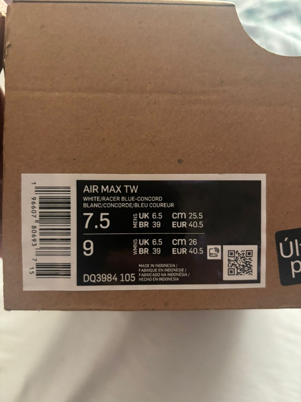 Nike Air Max TW White Concord