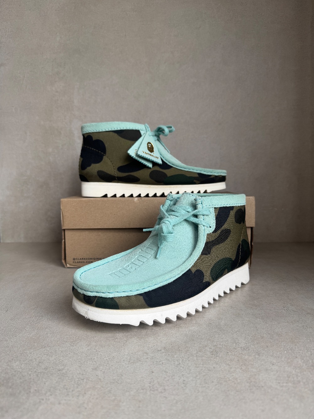 Clarks X Bape Wallabee Blue