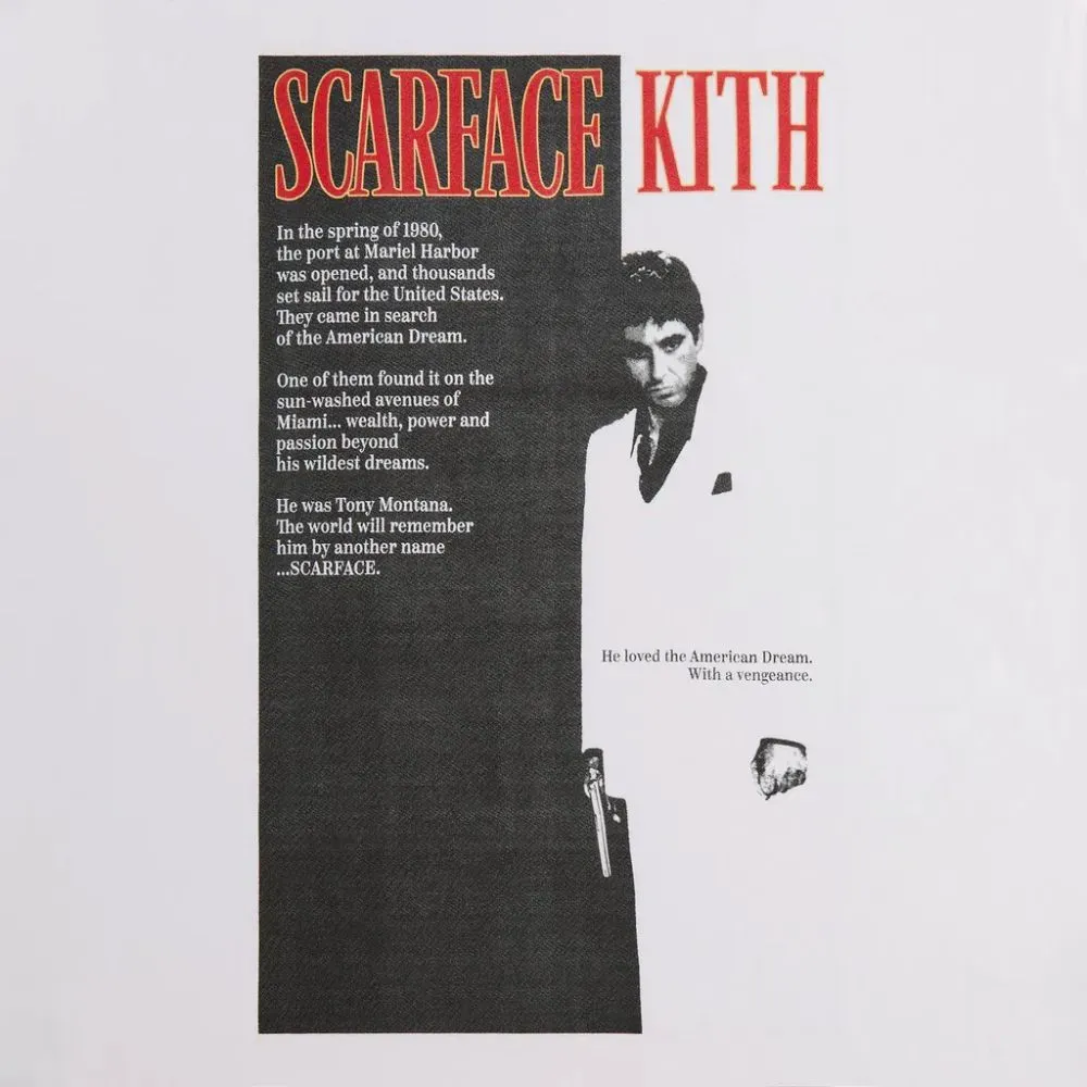 Scarface x Kith Camiseta Film Poster Vintage White - Droper