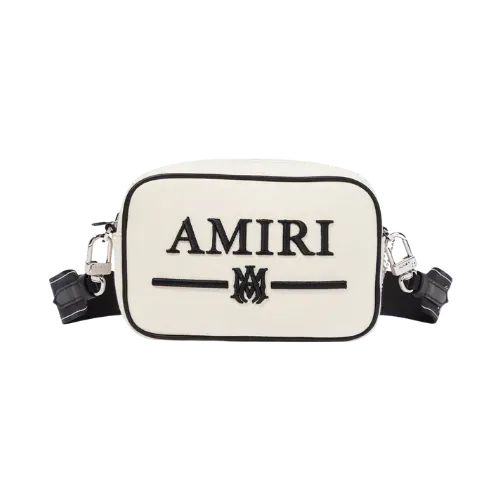 Shoulder Bag Amiri Embroidered Off White Black