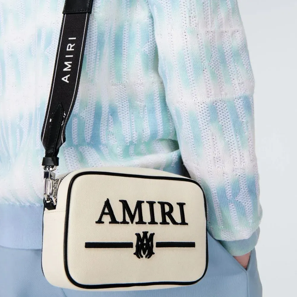 Shoulder Bag Amiri Embroidered Off White Black - Droper