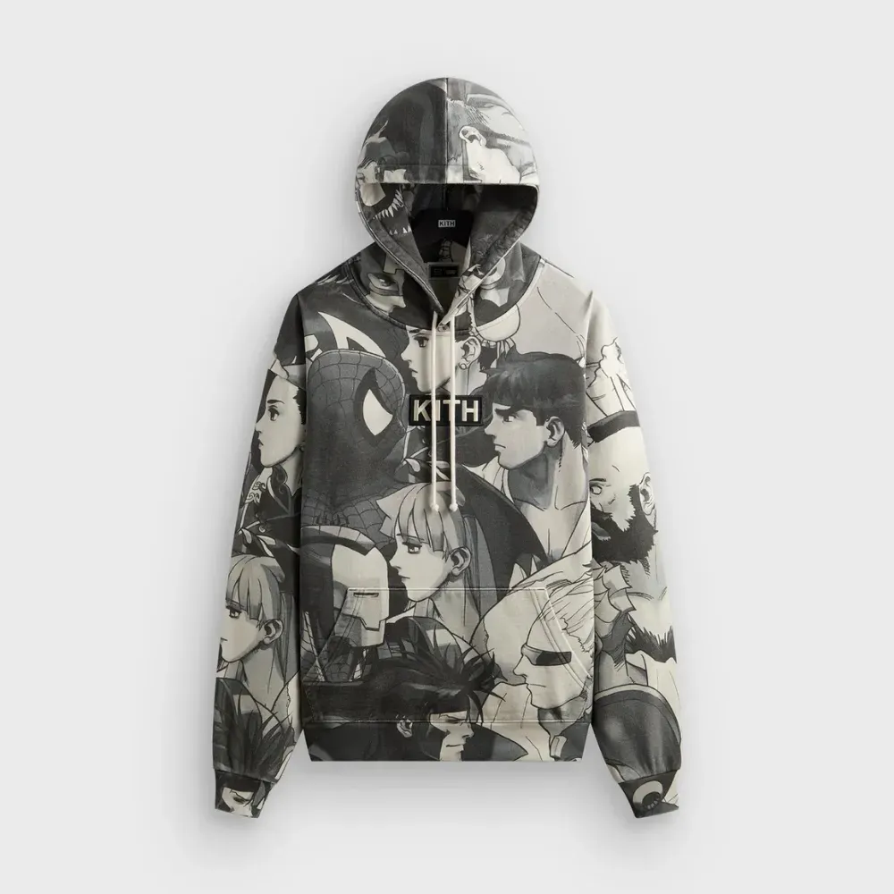 Marvel vs. Capcom x Kith Moletom Fighter All-Over Vintage Nelson