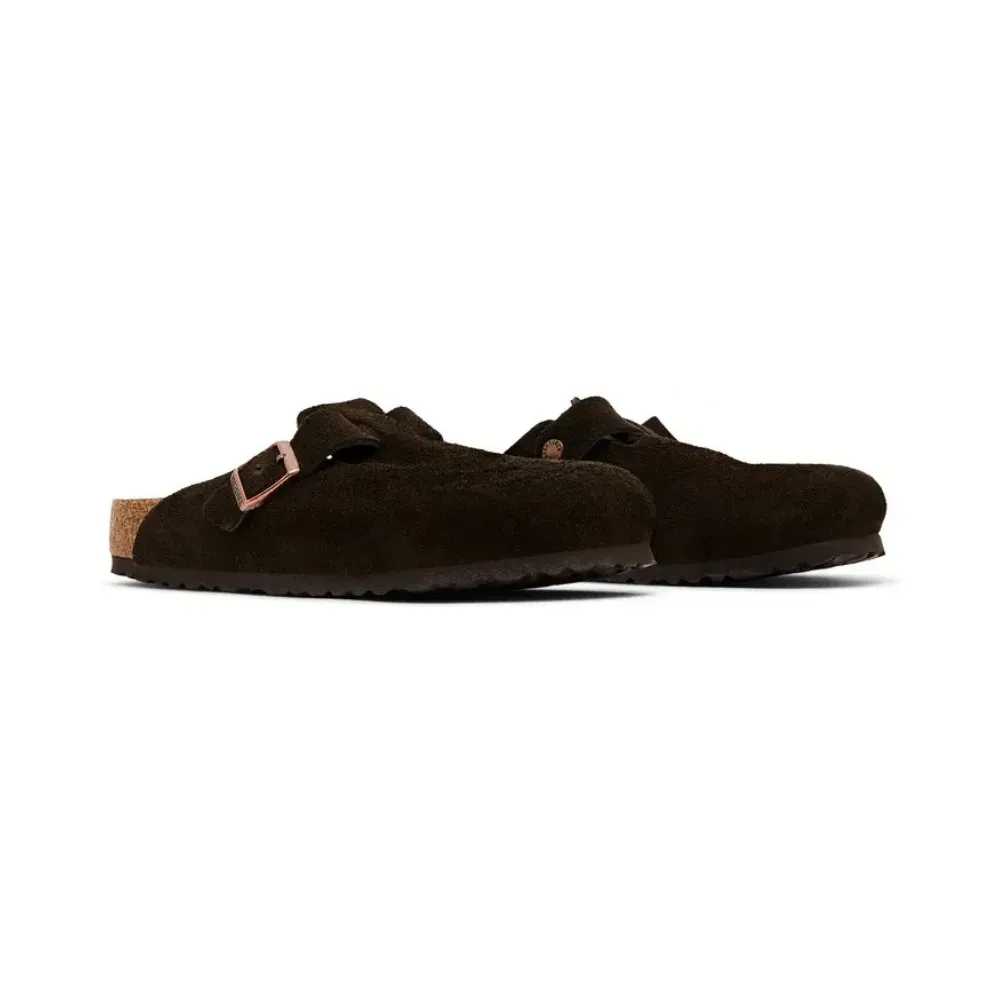 た*奨様 BIRKENSTOCK BOSTON Birkenstock Boston Soft Footbed Suede Mocha - Droper