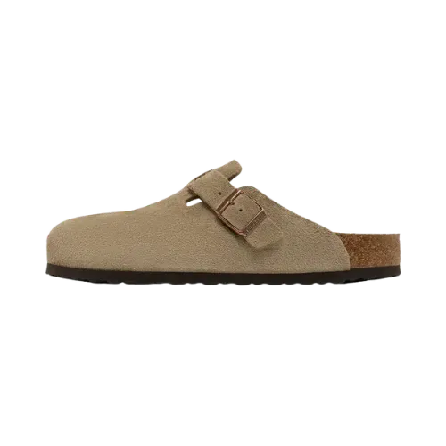 Birkenstock Boston Soft Footbed Suede Taupe - Droper