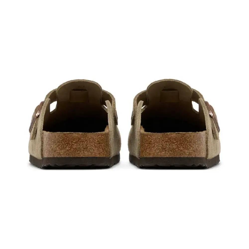 Birkenstock Boston Soft Footbed Suede Taupe - Droper