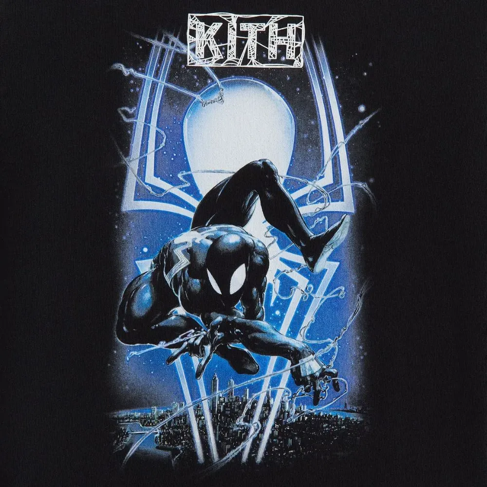 Marvel x Kith Camiseta Kids Symbiote Spiderman Vintage Black - Droper