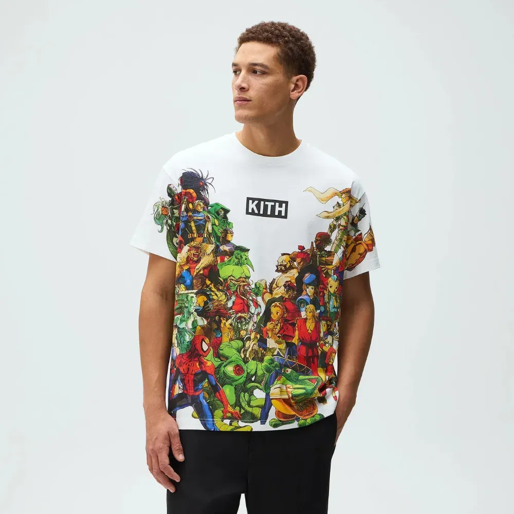 【新品 未使用 未開封】 KITH Marvel vs. Capcom 2 M Marvel vs. Capcom x Kith Camiseta New Age of Heroes All-Over