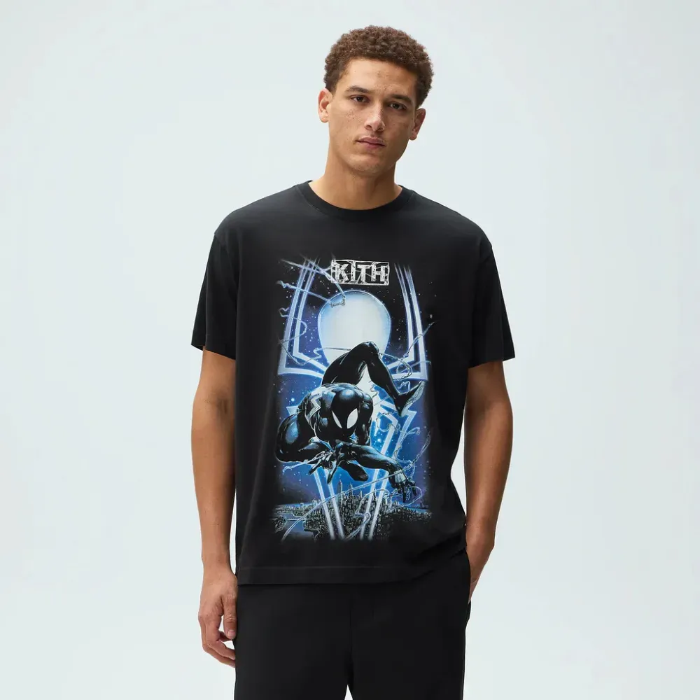 Marvel x Kith Camiseta Symbiote Spiderman Vintage Black - Droper