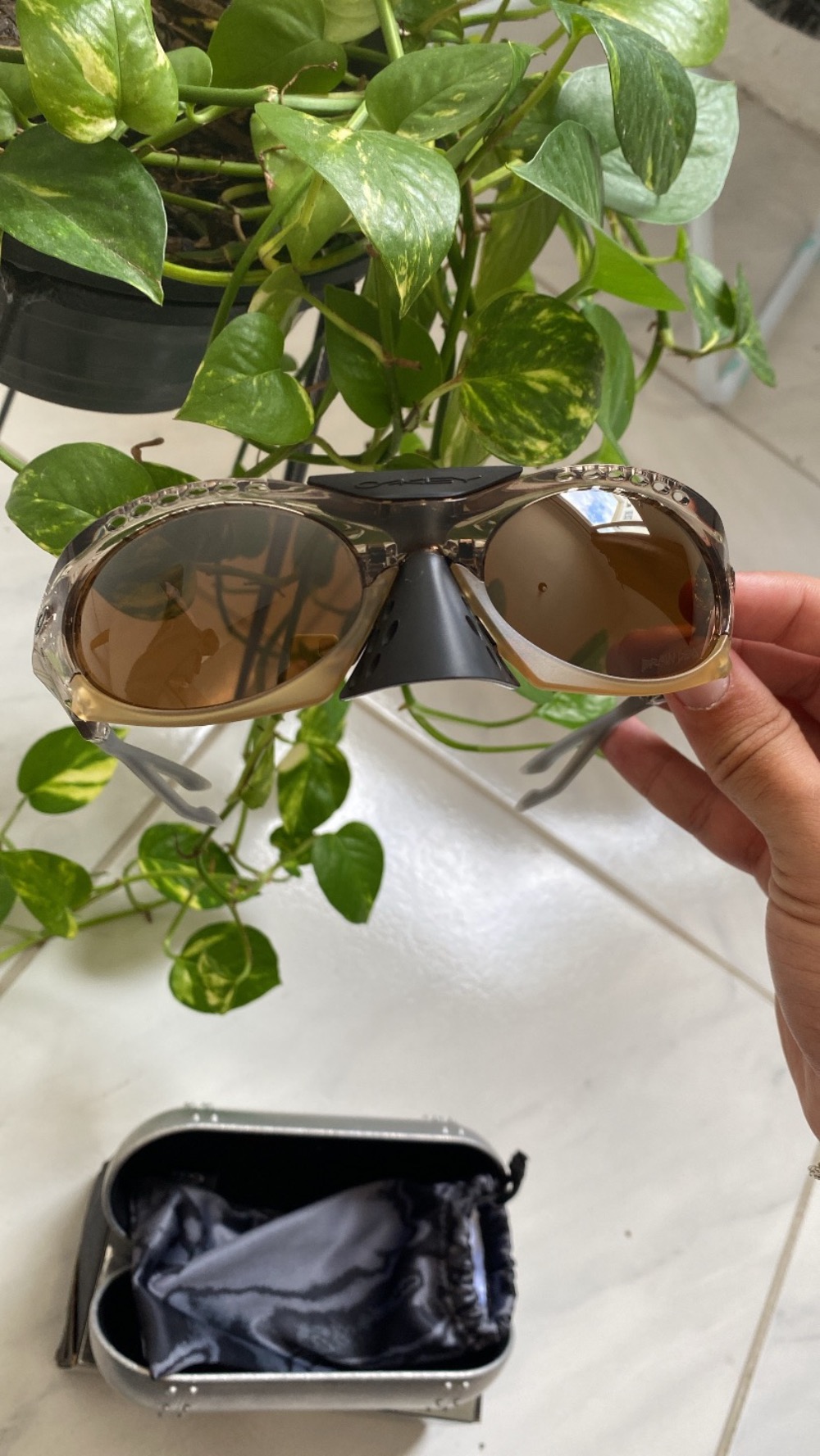 Brain Dead x Oakley Óculos Plantaris Sepia Prizm Tungsten