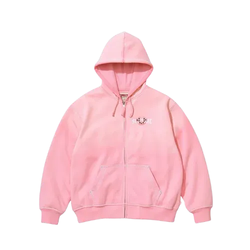 True Religion x Supreme Moletom Zip Up Hooded Pink FW25-W13 - Droper