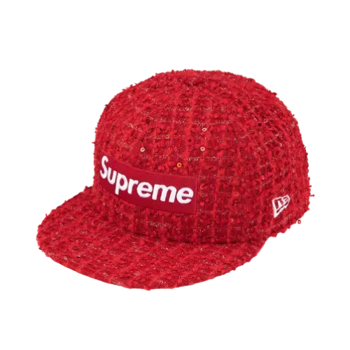 Boné Supreme Bouclé Box Logo New Era Red FW25-W13 - Droper