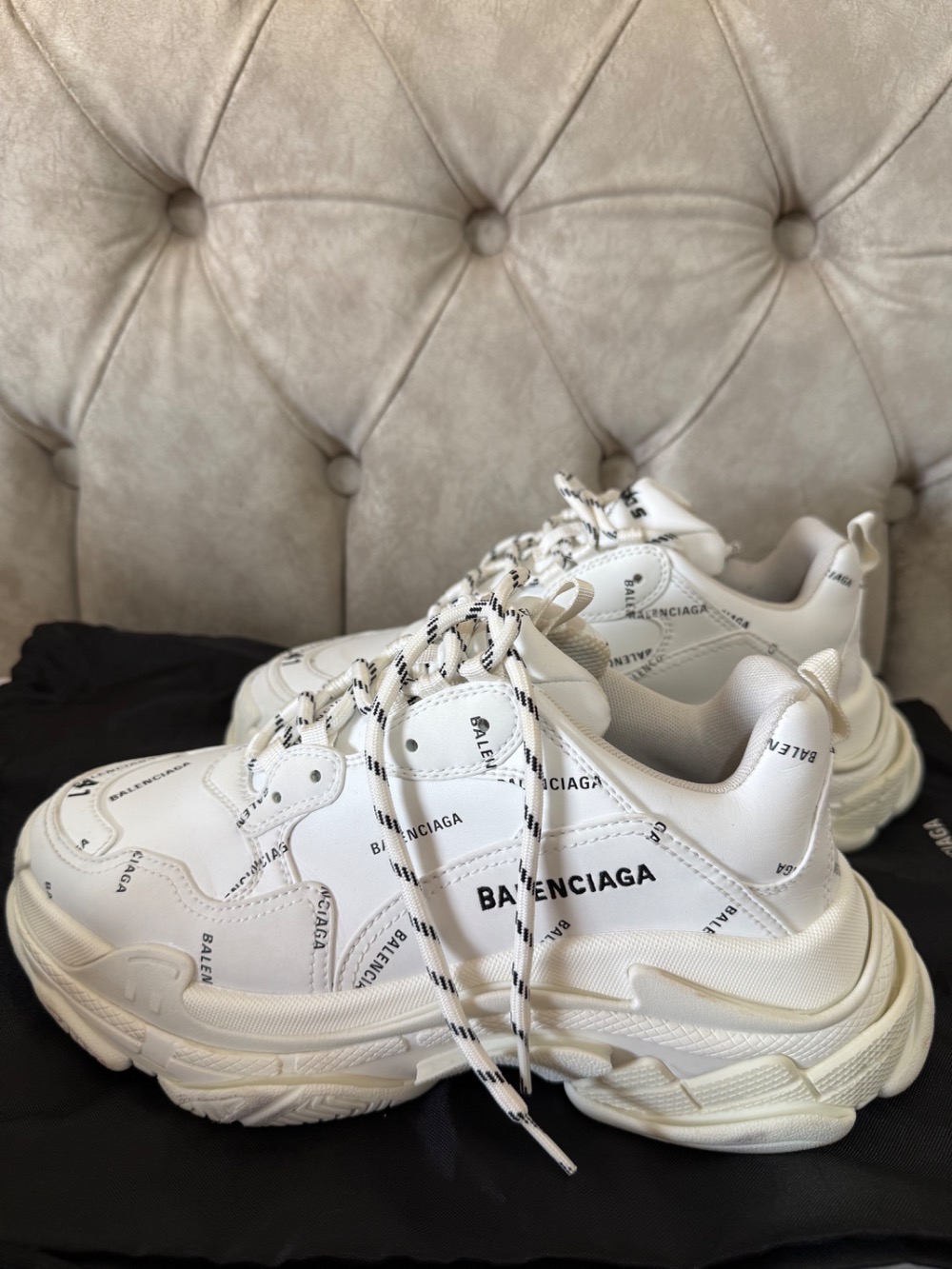 Balenciaga Triple S Allover White Black