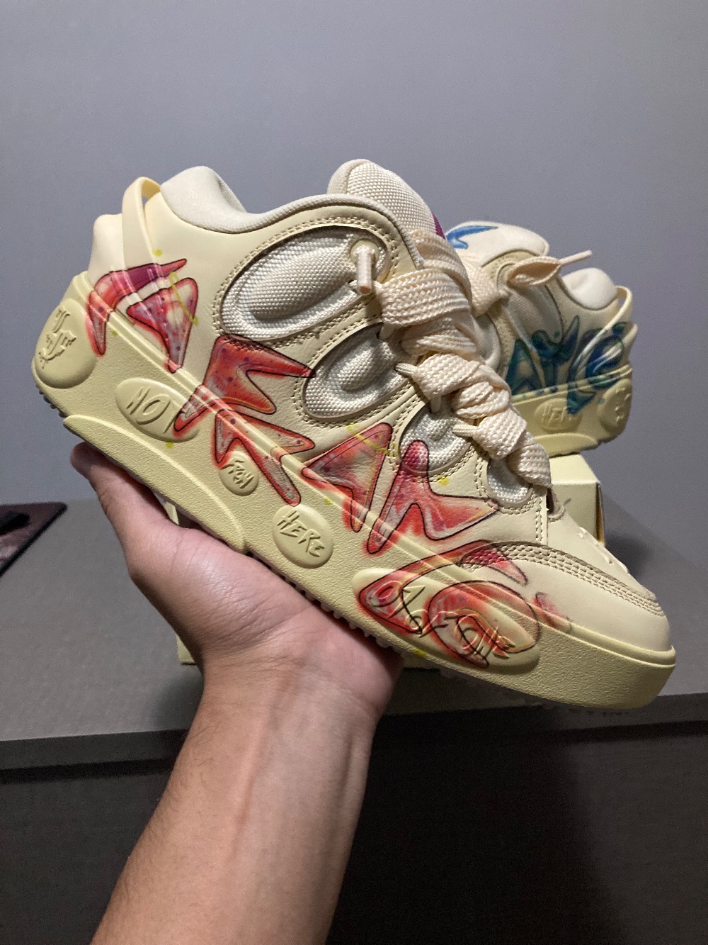 Lamelo Ball x Puma LaFrancé Airbrush Creamy Vanilla Desert Dust