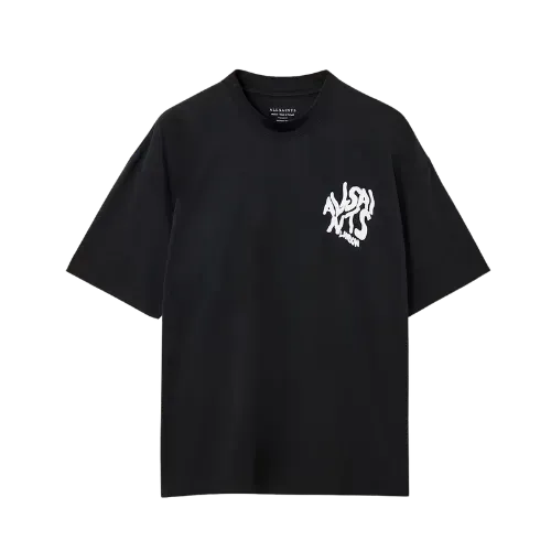 Camiseta AllSaints Orlando Logo Print Oversized Jet Black