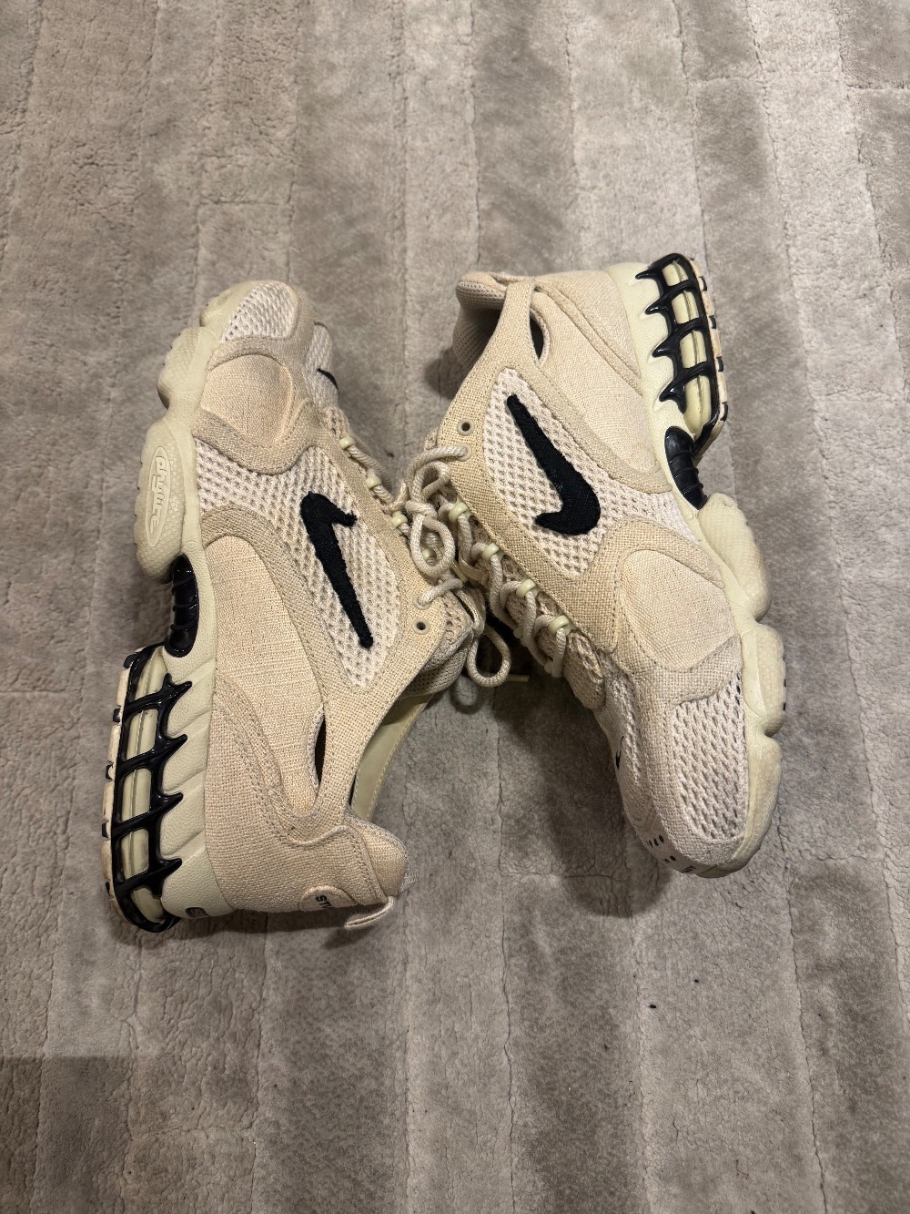 Stussy x Nike Air Zoom Spiridon Caged Fossil