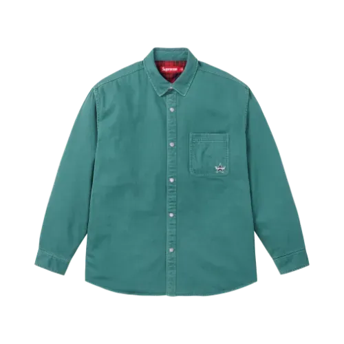 Supreme® Quilted Lined Denim Snap Shirt Camisa Supreme Quilted Lined Denim Snap Dusty Teal FW25-W14 - Droper