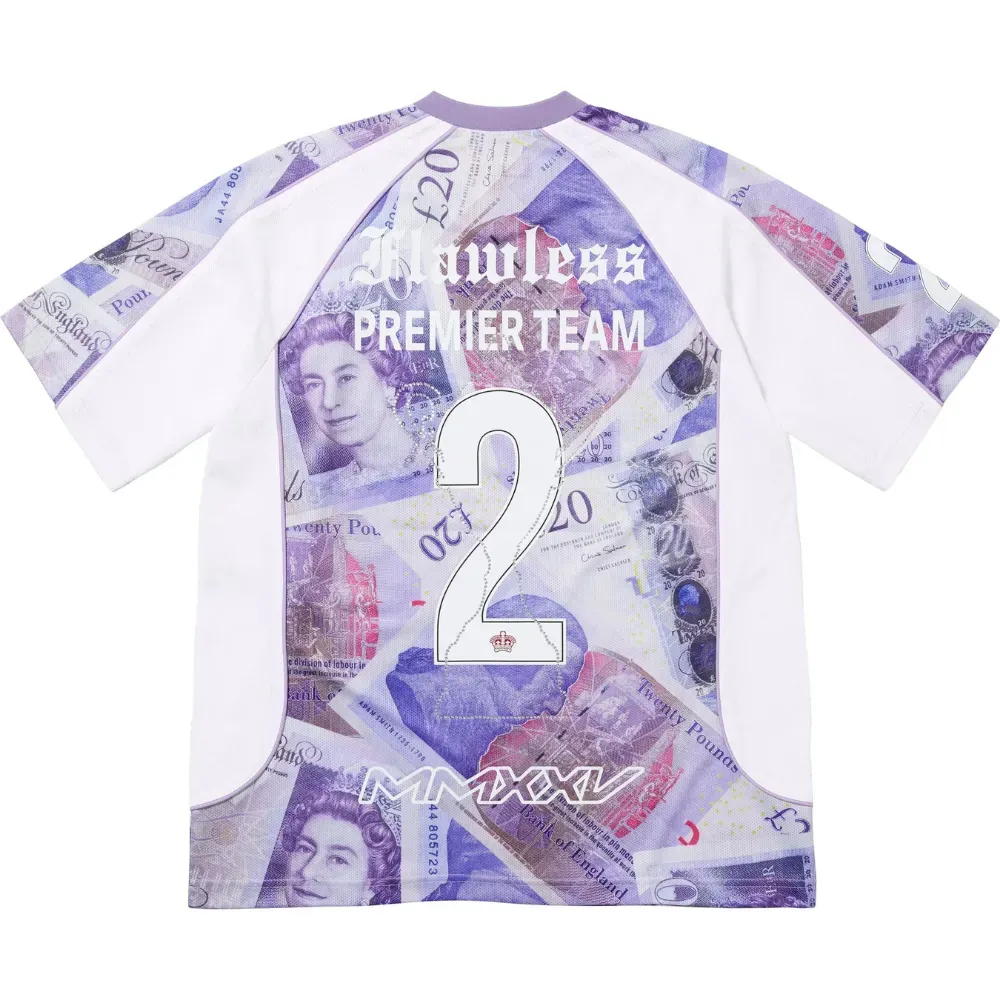 Camiseta Supreme Pounds Soccer Jersey White FW25-W14 - Droper