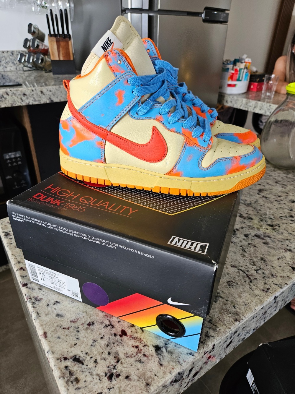 Nike Dunk High 1985 Orange Acid Wash — 41, Usado