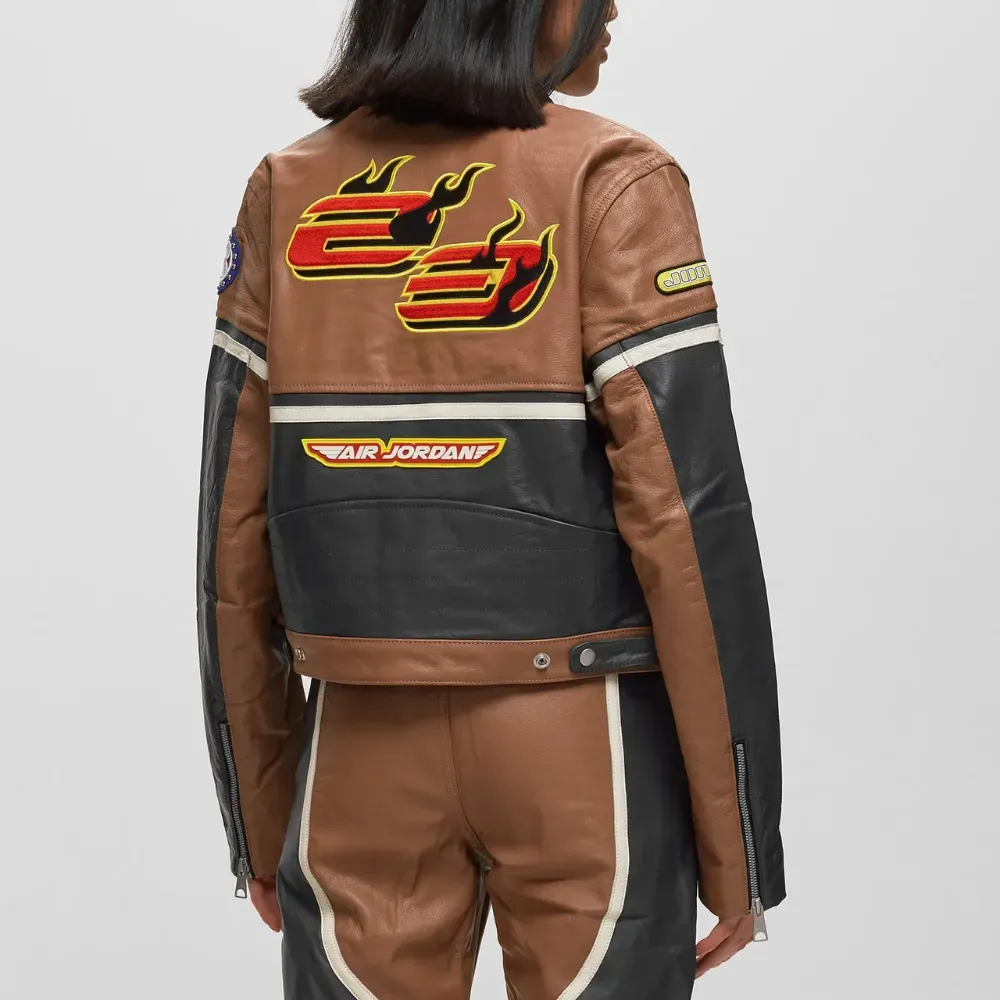 Travis Scott x Jordan Jaqueta Leather Archaeo Brown - Droper