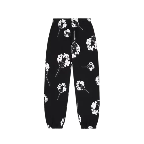 Denim Tears Calça Hardies Tears Fist Wreath Open Hem Black