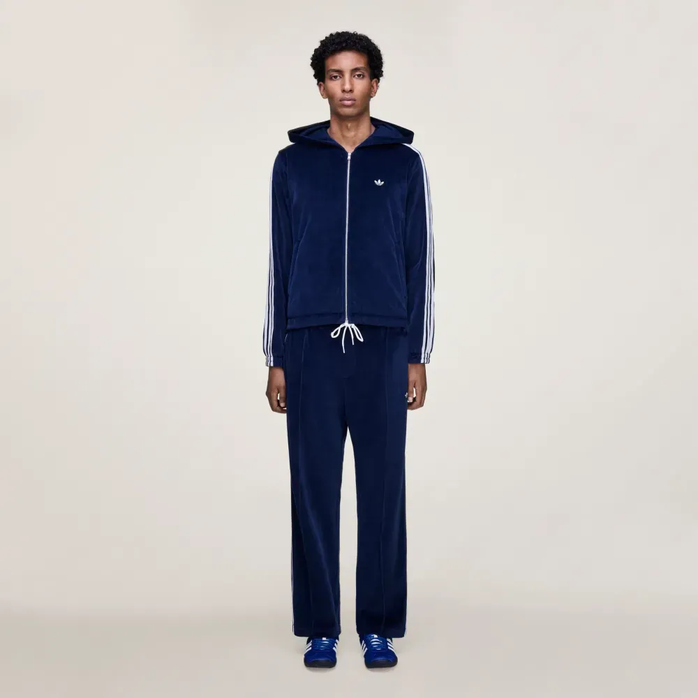 Wales Bonner x adidas Calça Velour TP Collegiate Navy - Droper
