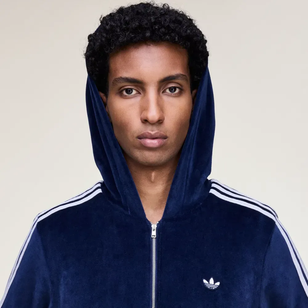 Wales Bonner x adidas Jaqueta Velour Collegiate Navy - Droper