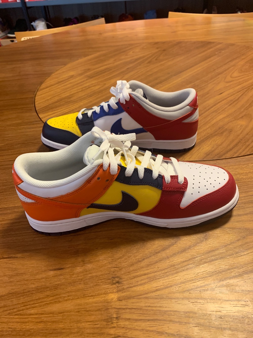 Nike Dunk Low Midnight Navy and Varsity Red — 42.5, Novo