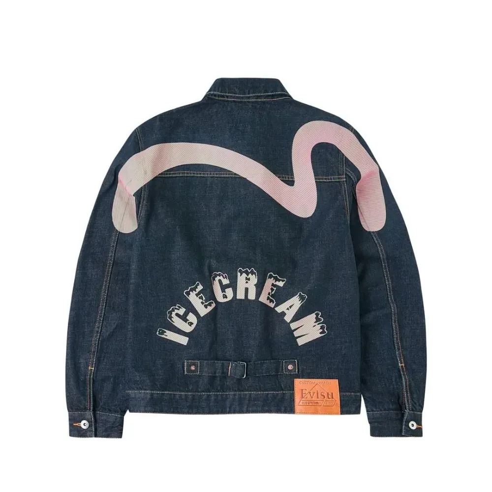 Ice Cream x Evisu Jaqueta Denim Indigo - Droper