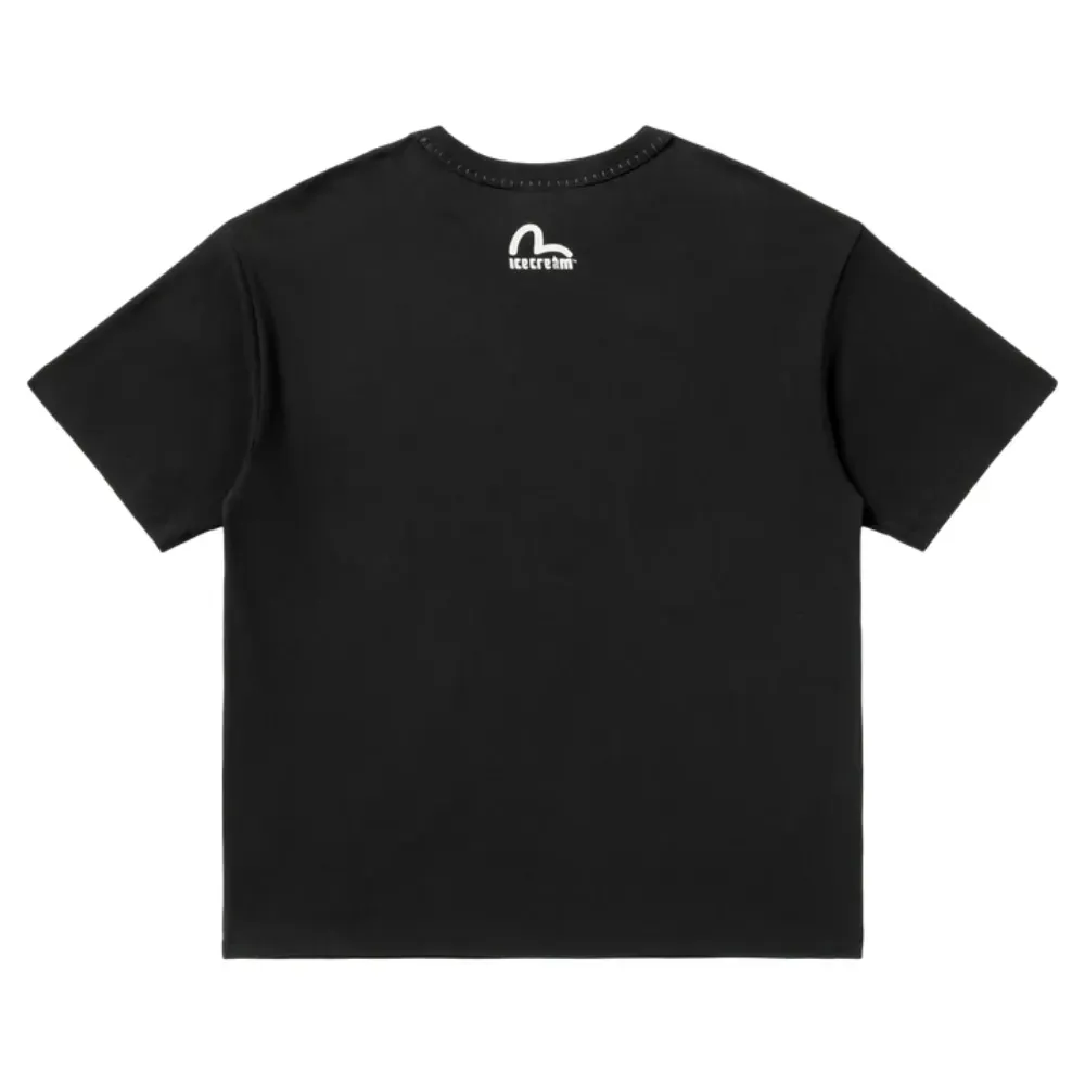 Icecream x Evisu Camiseta Logo Printed Black - Droper