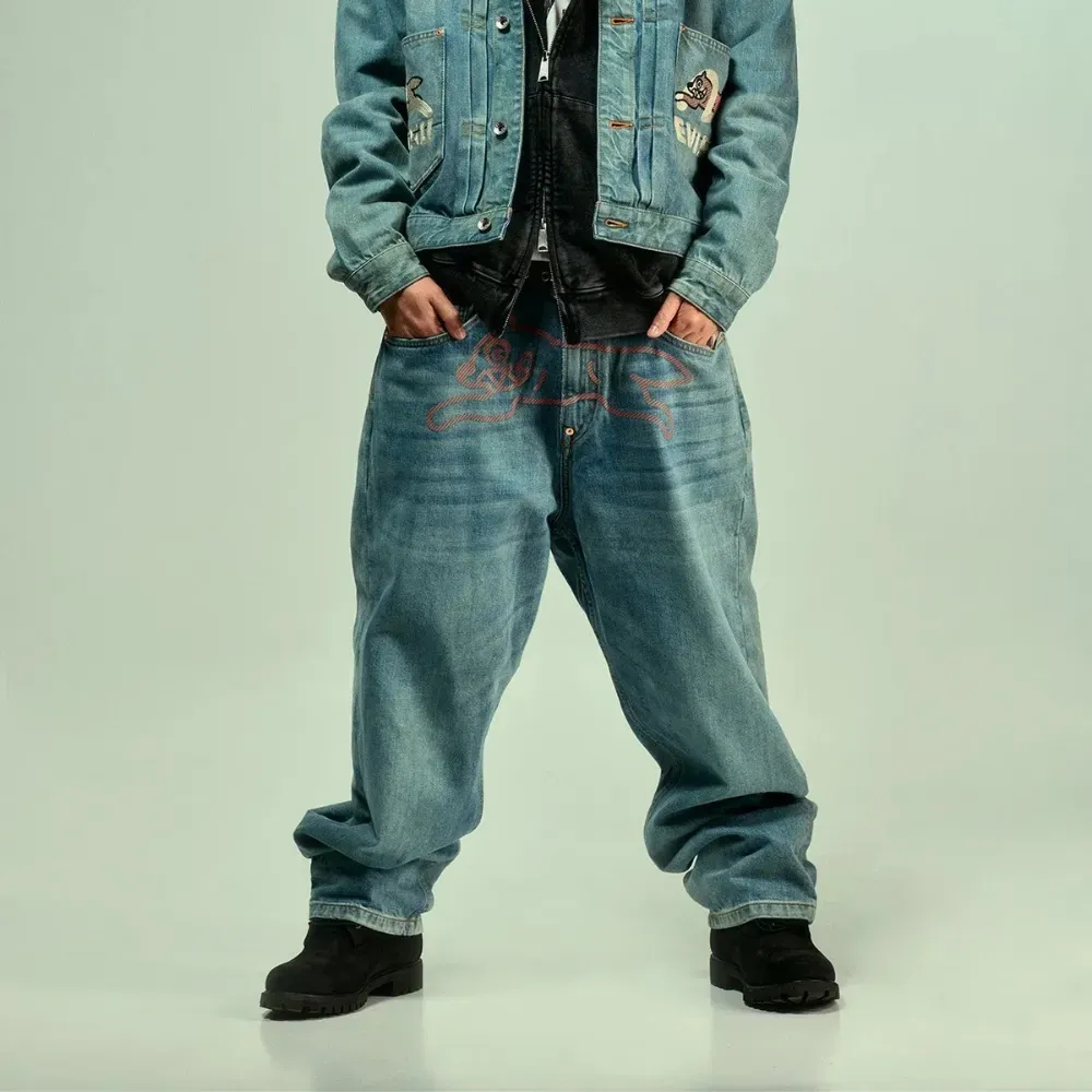 Icecream x Evisu Calça Daicock Jeans Multiple - Droper
